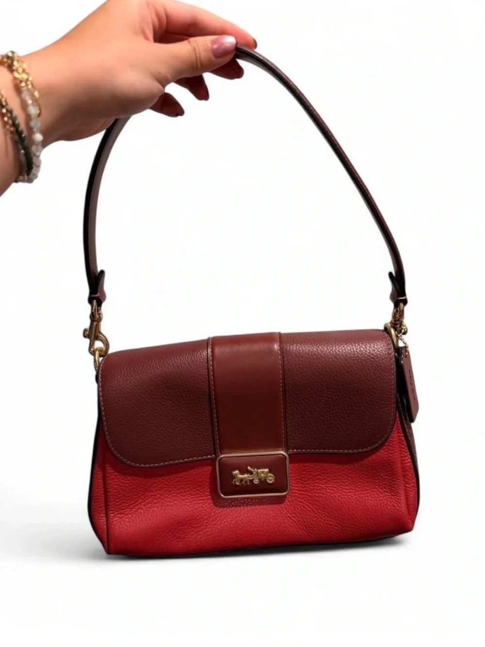 Coach Grace Colorblock Leather Shoulder Bag, New.